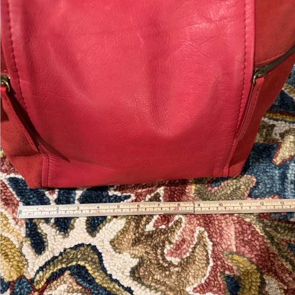 American Leather Co. Red Leather & Suede Handbag - NWT - Picture 6 of 13
